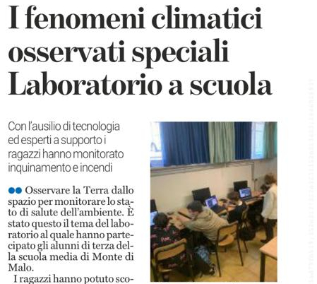 Laboratorio con gli alunni delle scuole medie